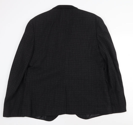 Mens UK Size 2XL Cedar Wood State Regular Black Suit Jacket