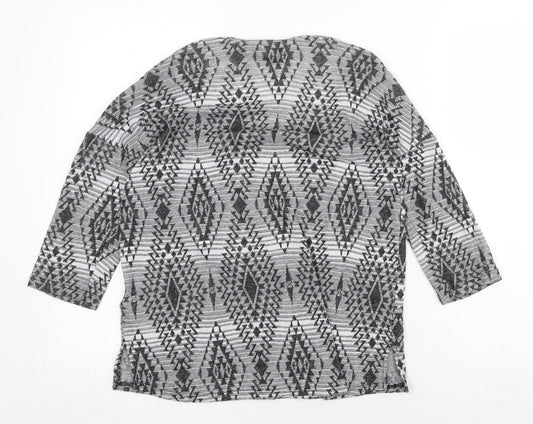 Womens UK Size 8 New Look Grey Basic T-Shirt