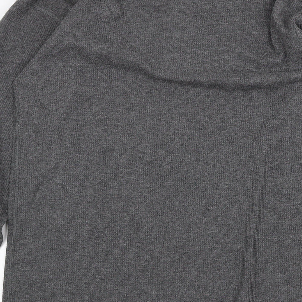 Hnaes Womens Grey Round Neck Cotton Pullover Jumper Size 2XL