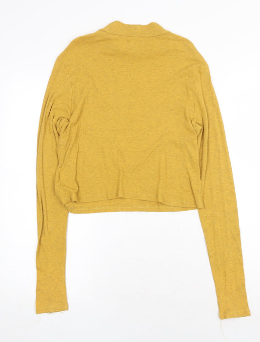 Womens UK Size L H&M Yellow Basic T-Shirt