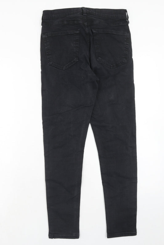 Topshop Womens Black Cotton Skinny Jeans Size 28 in L30 in Regular Zip
