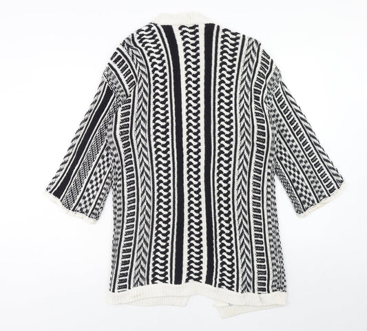 Womens UK Size M Papaya Black Cardigan Jumper
