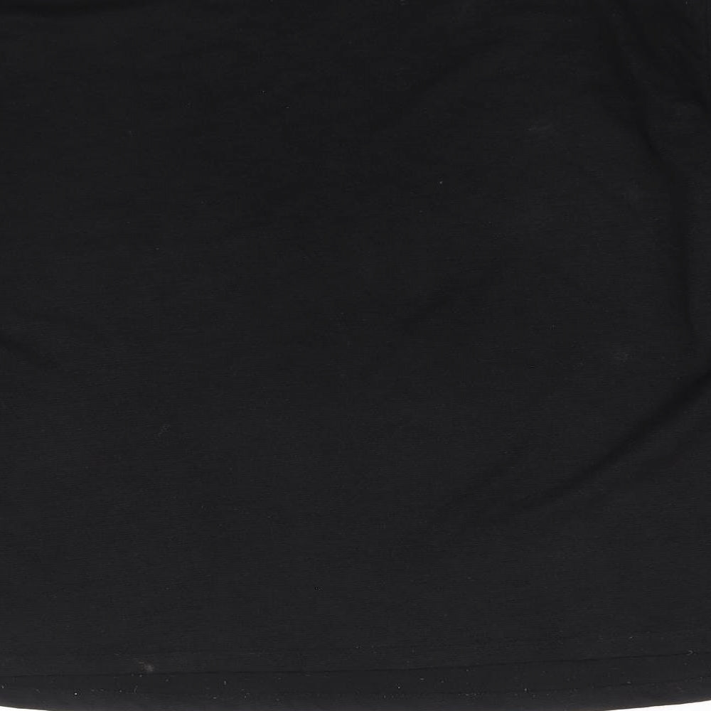 Primark Womens Black Polyester Basic T-Shirt Size M High Neck