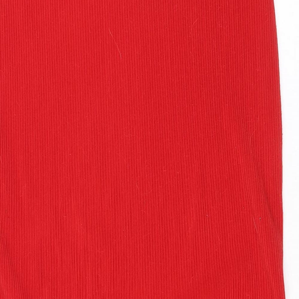 Divided by H&M Womens Red Polyester Straight & Pencil Skirt Size M
