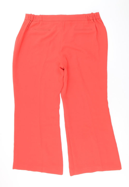 Savoir Womens Red Polyester Cropped Trousers Size 20 Regular