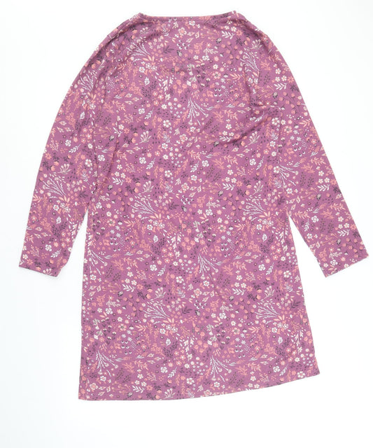 Nutmeg Womens Purple Geometric Polyester A-Line Size 12 Round Neck Pullover - Size 12-14