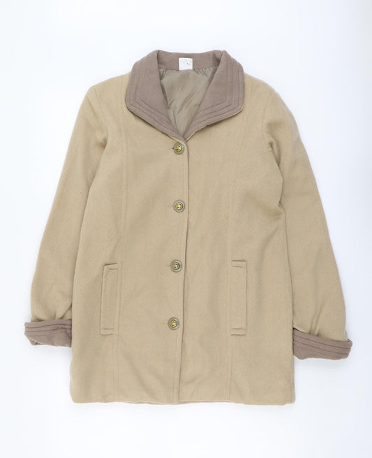 Womens UK Size 10 Gabriella Vicenga Beige Overcoat