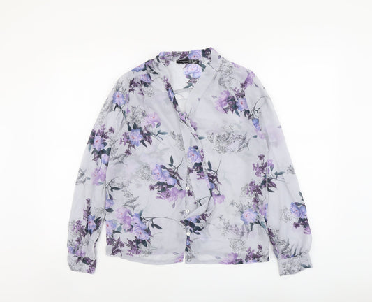Womens UK Size 10 Atmosphere Blue Basic Button-Up