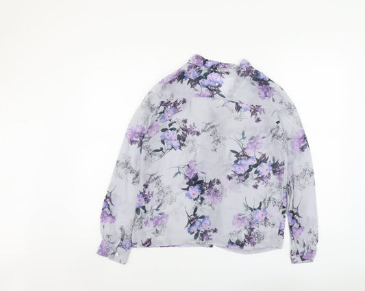 Womens UK Size 10 Atmosphere Blue Basic Button-Up