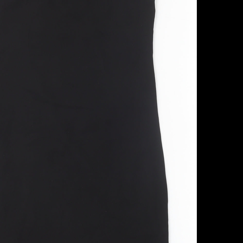 F&F Womens Black Floral Polyester Pencil Dress Size 10 Boat Neck Pullover