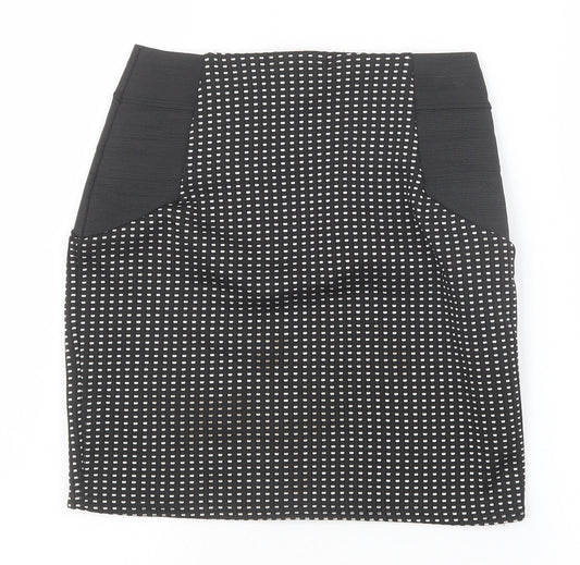 Cameo Rose Womens Black Geometric Polyester Mini Skirt Size 8