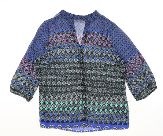 Womens UK Size 14 BHS Multicoloured Basic Blouse