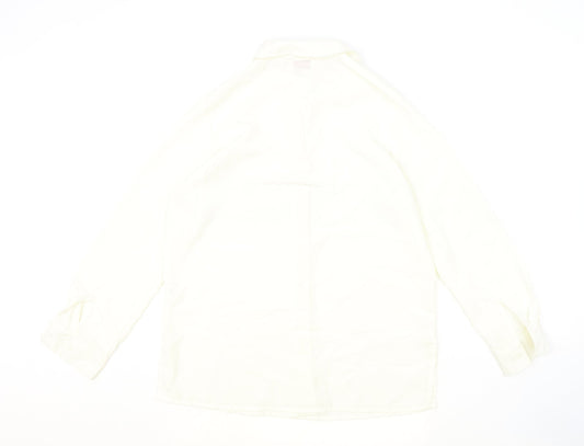 Womens UK Size 12 Kaleidoscope Ivory Basic Button-Up