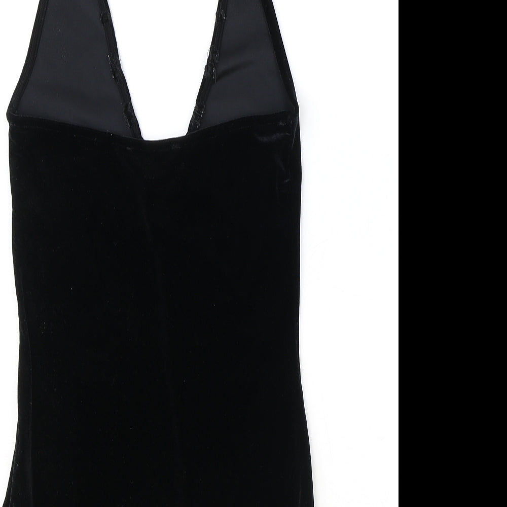 Marks and Spencer Womens Black Polyester Bodysuit One-Piece Size 10 Snap