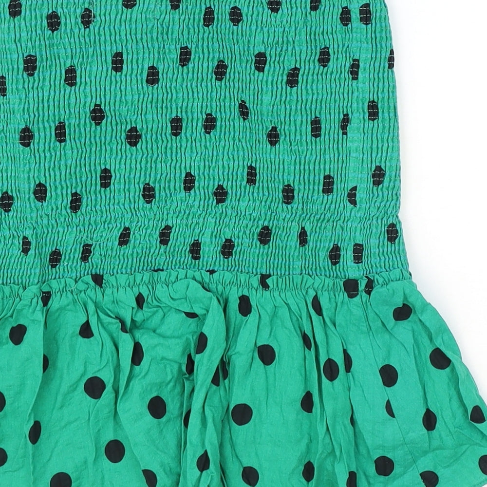 Womens UK Size XS Zara Green Basic Tank