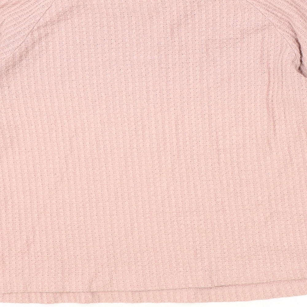 Tresics Womens Pink Boat Neck Polyester Pullover Jumper Size M