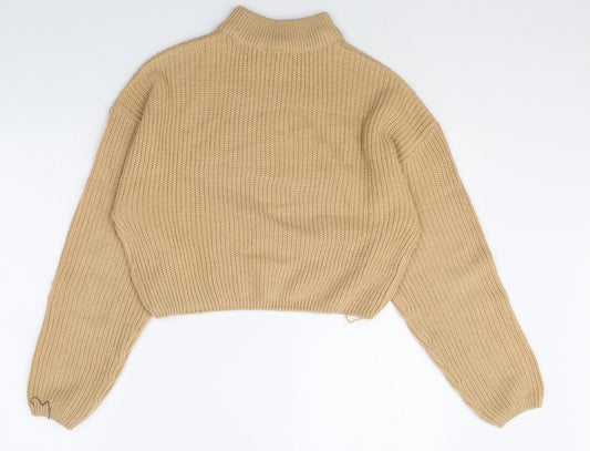 Womens UK Size M Divided Beige Pullover Jumper