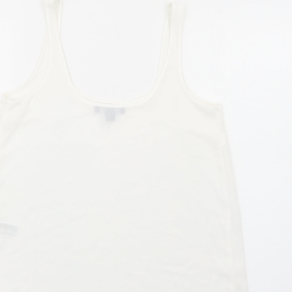 Primark Womens White Polyester Camisole Tank Size 8 Scoop Neck