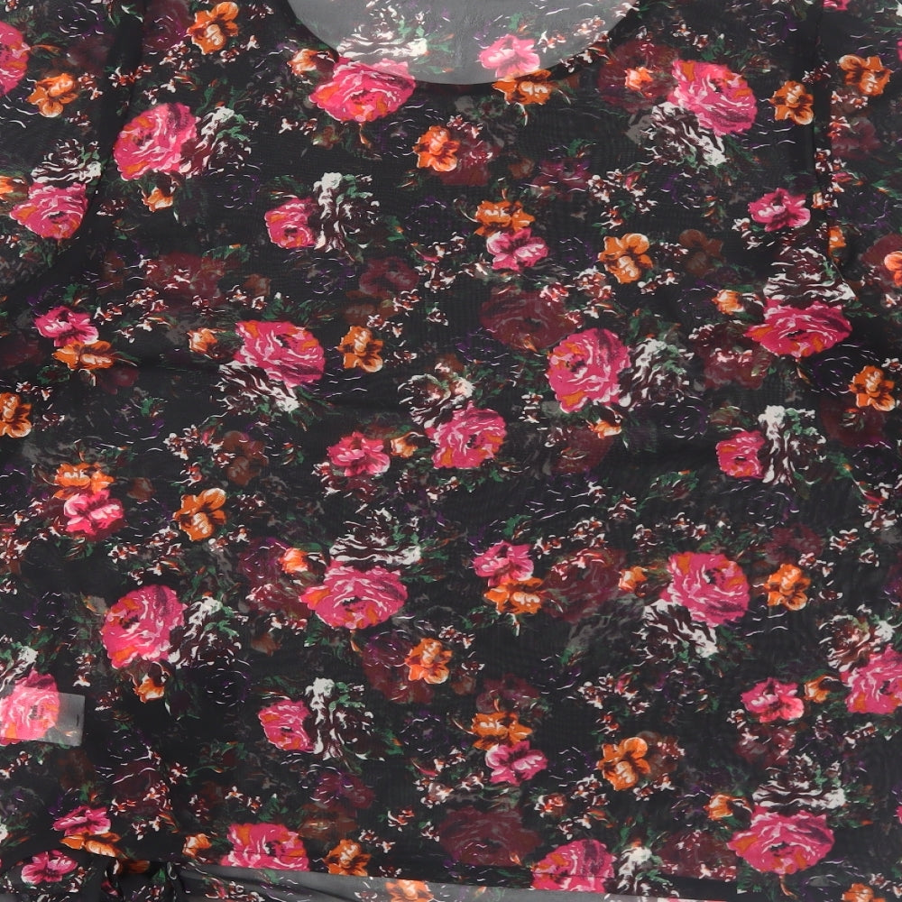 Womens UK Size 12 Peacocks Black Basic Blouse