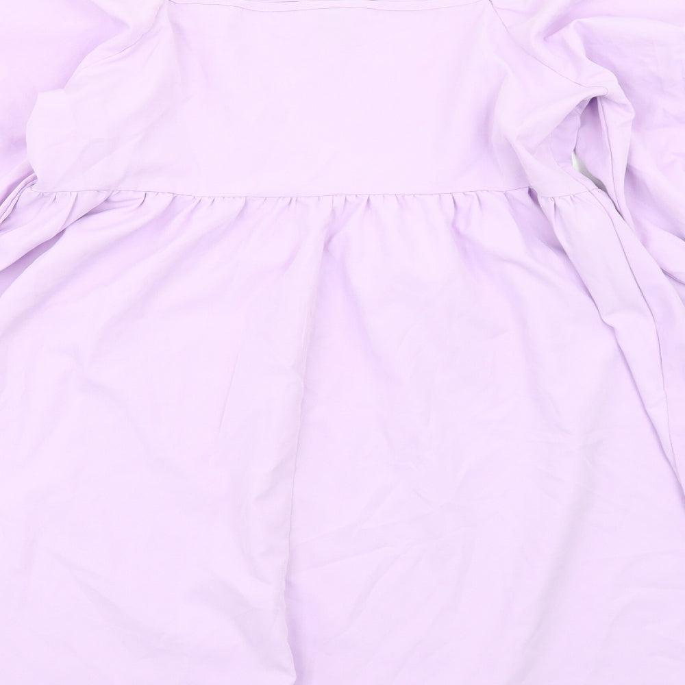 SheIn Womens Purple Polyester A-Line Size L Square Neck Zip