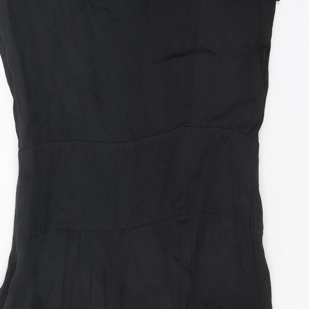 NEXT Womens Black Polyester Pencil Dress Size 8 Boat Neck Pullover