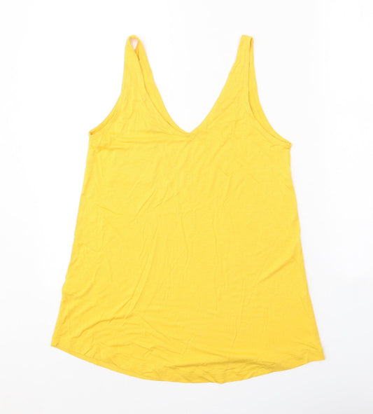 Womens UK Size 8 Warehouse Yellow Basic Tank
