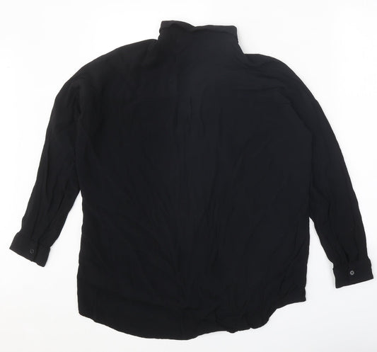 Womens UK Size 8 ASOS Black Basic Button-Up