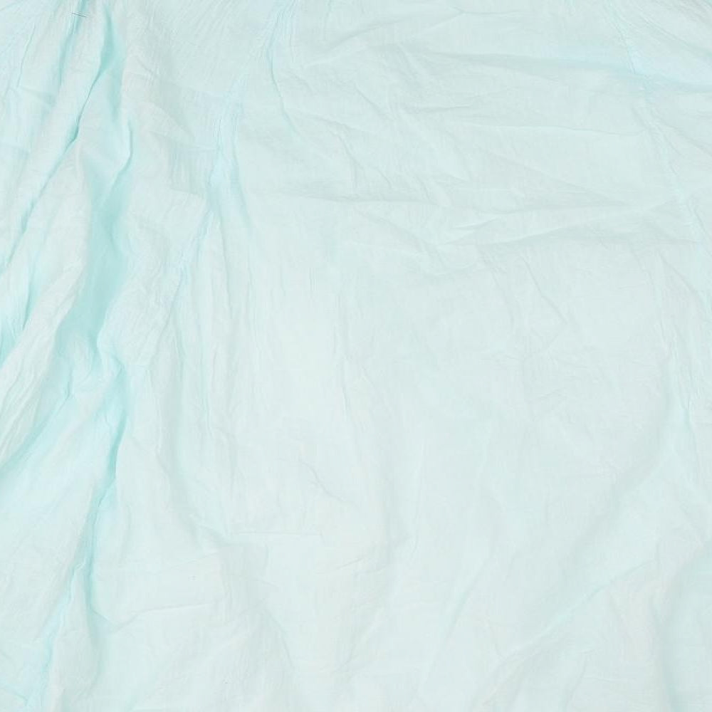 EAST Womens Blue Cotton A-Line Skirt Size 14