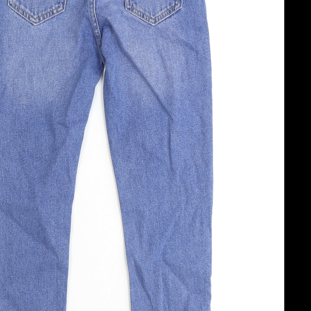 Preworn Girls Blue Cotton Skinny Jeans Size 10-11 Years Regular Zip