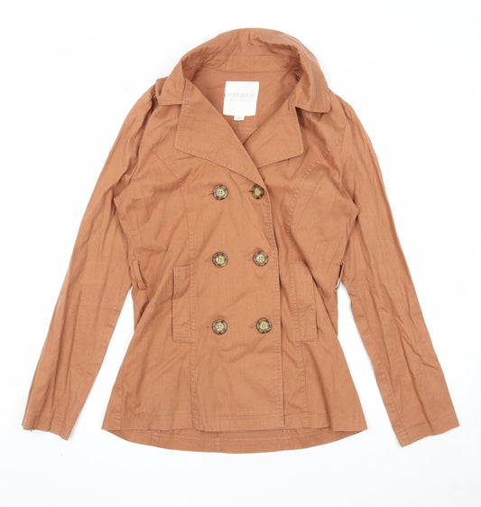 Womens UK Size S FOREVER 21 Beige Pea Coat