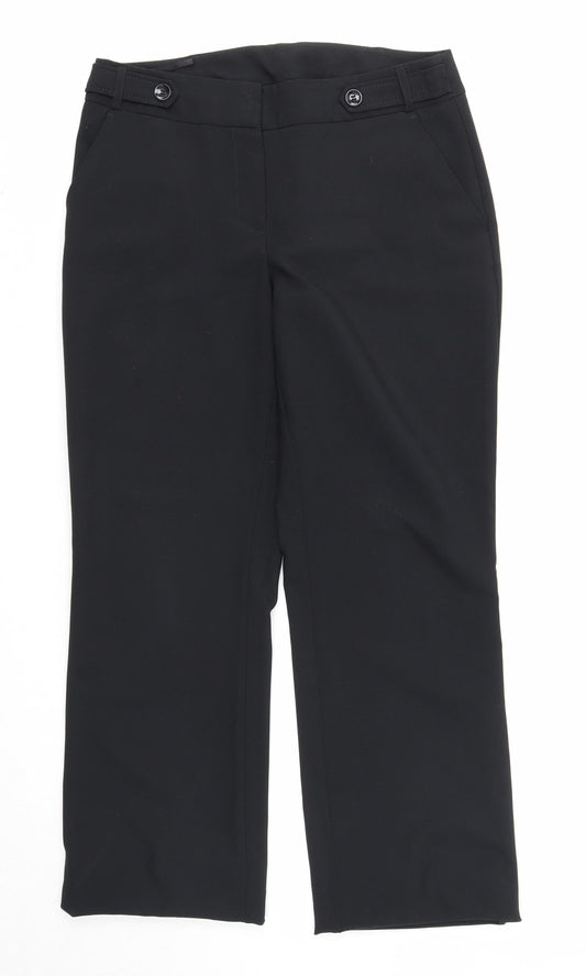 Womens UK Size 10 Dorothy Perkins Regular Fit Black Trousers