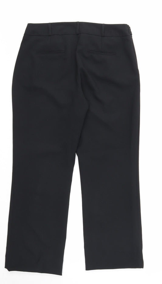 Womens UK Size 10 Dorothy Perkins Regular Fit Black Trousers