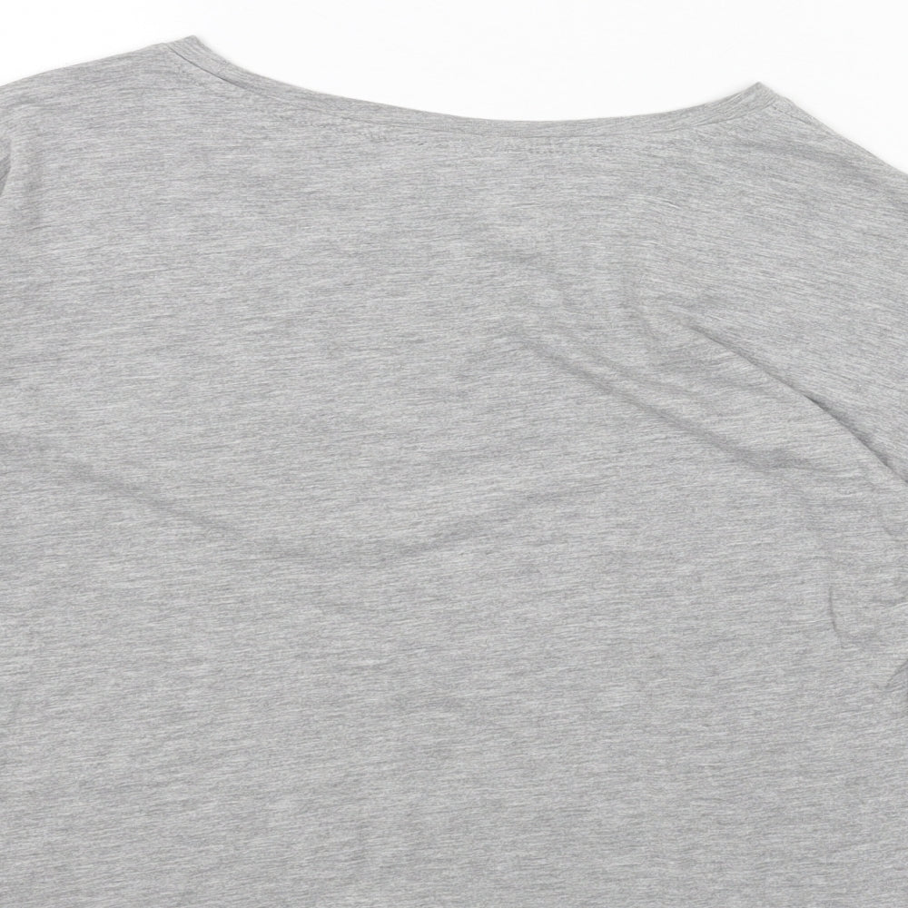 Womens UK Size 8 Topshop Grey Basic T-Shirt