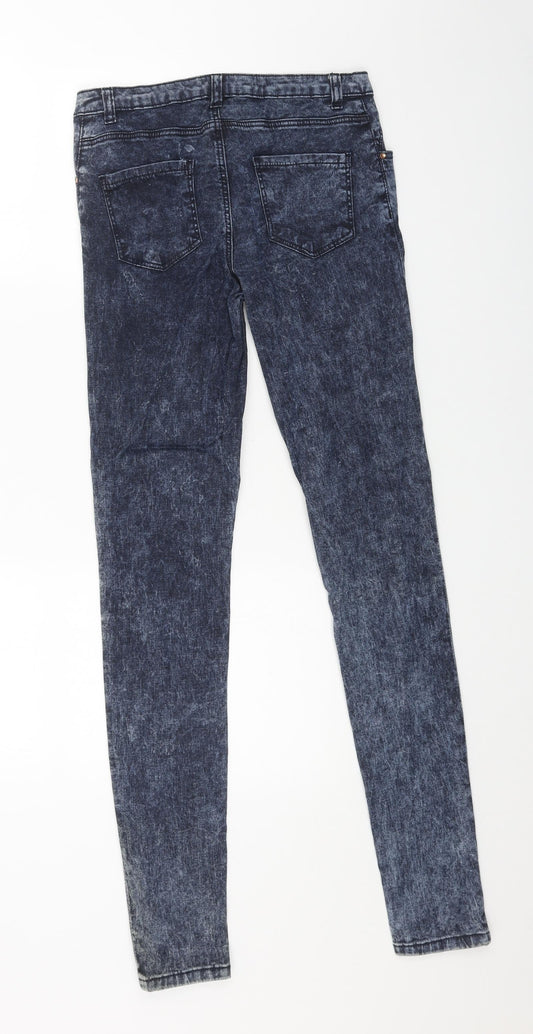 Denim & Co Womens Blue Cotton Skinny Jeans Size 10 L31 in Regular Button