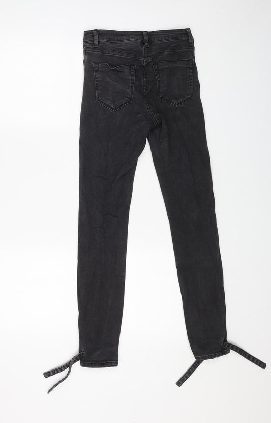 ASOS Womens Grey Cotton Skinny Jeans Size 26 L32 in Regular Button