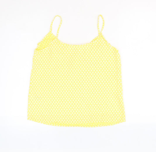 Womens UK Size 8 H&M Yellow Basic Tank