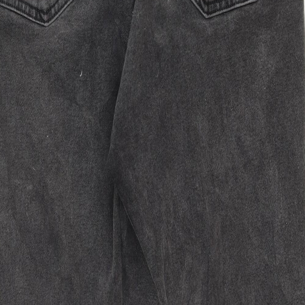ASOS Womens Black Cotton Straight Jeans Size 34 in Regular Zip