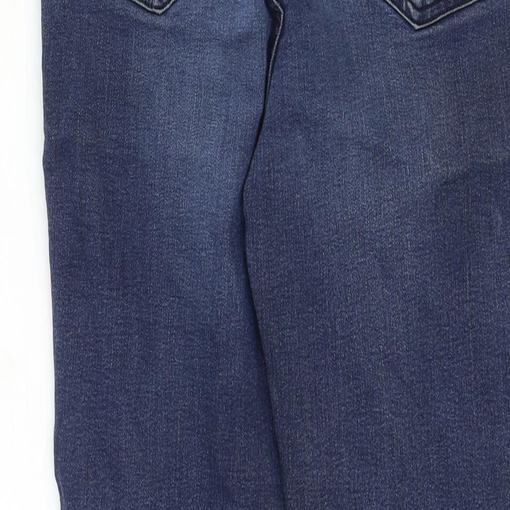 Marks and Spencer Womens Blue Cotton Skinny Jeans Size 8 Regular Zip