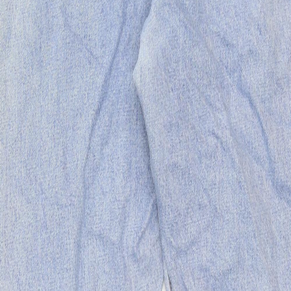 Monki Womens Blue Cotton Straight Jeans Size 27 in Regular Zip