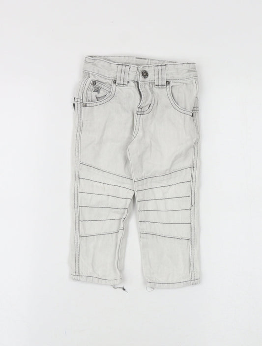 babyk Baby Grey Cotton Jogger Jeans Size 12-18 Months L50 cm Zip