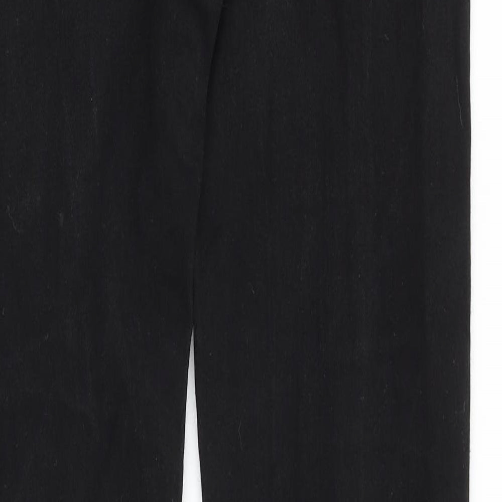 &Denim Mens Black Cotton Straight Jeans Size 28 in Slim Button
