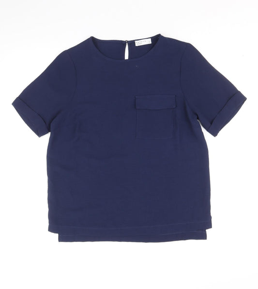 Womens UK Size 10 Papaya Blue Basic T-Shirt
