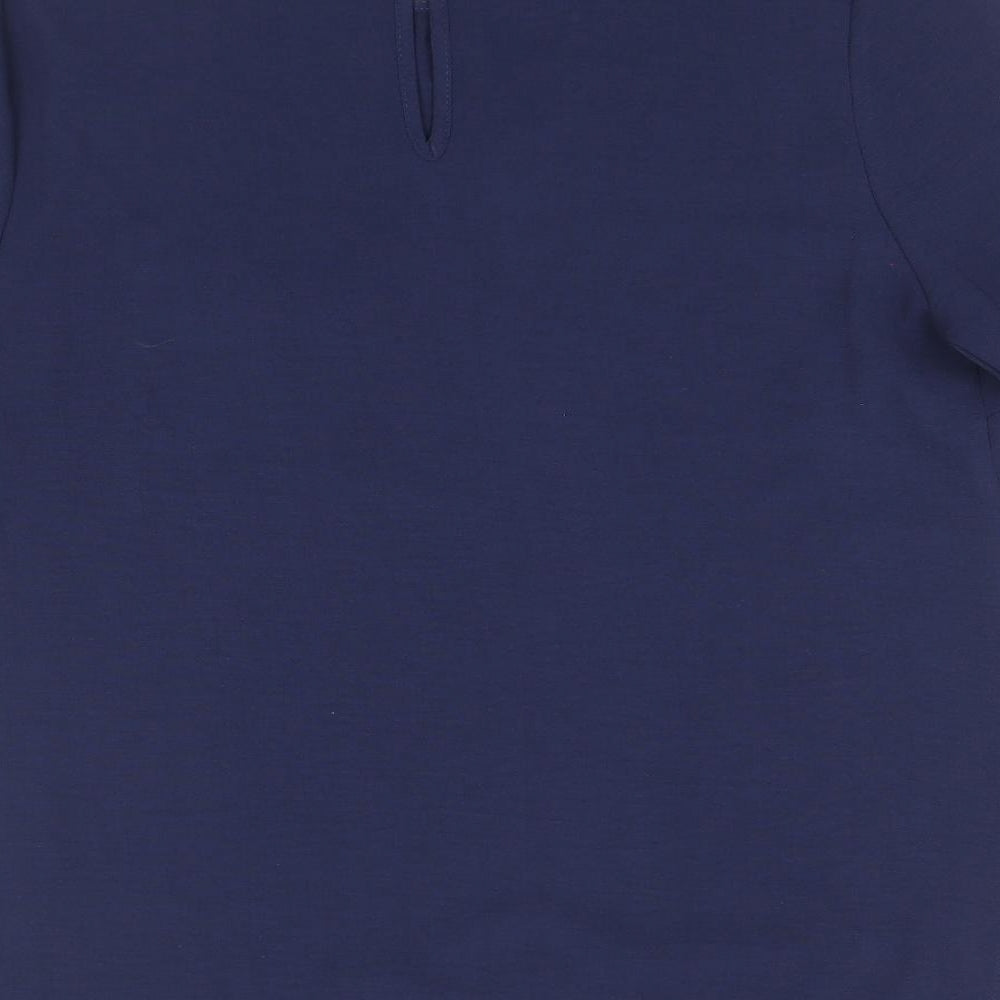 Womens UK Size 10 Papaya Blue Basic T-Shirt