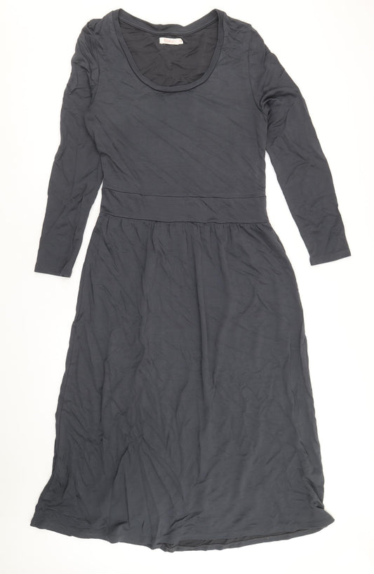 Finery Womens Grey Viscose Fit & Flare Size 12 Scoop Neck Pullover