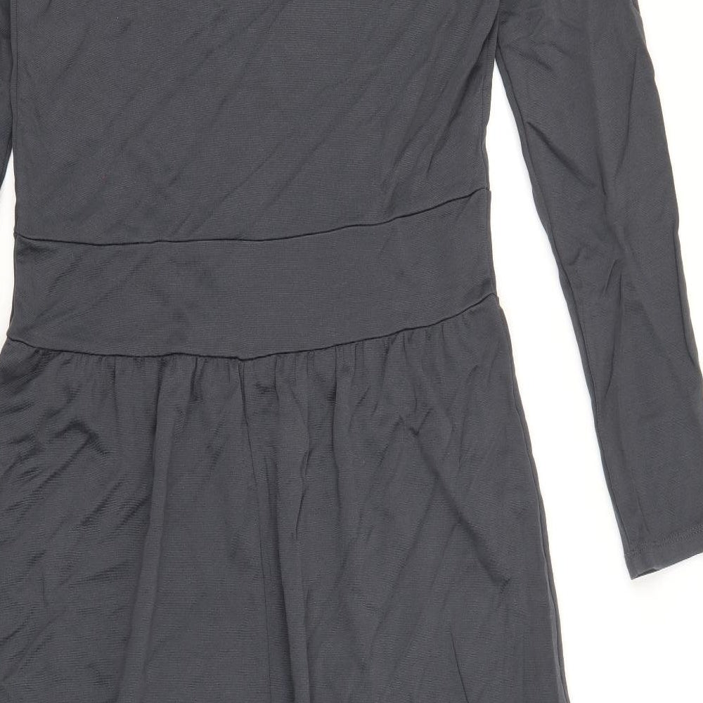 Finery Womens Grey Viscose Fit & Flare Size 12 Scoop Neck Pullover