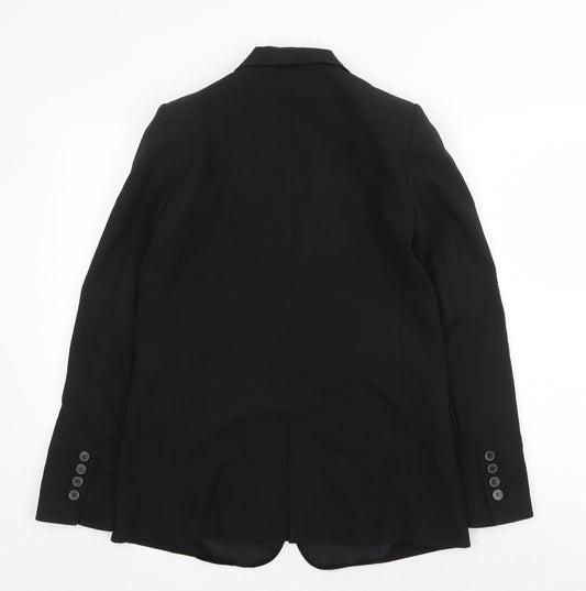 Zara Womens Black Polyester Tuxedo Suit Jacket Size XS Button