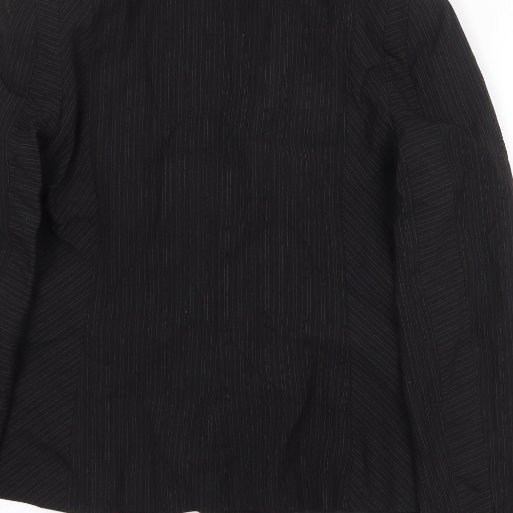 Oasis Womens Black Polyester Jacket Blazer Size 14 Button