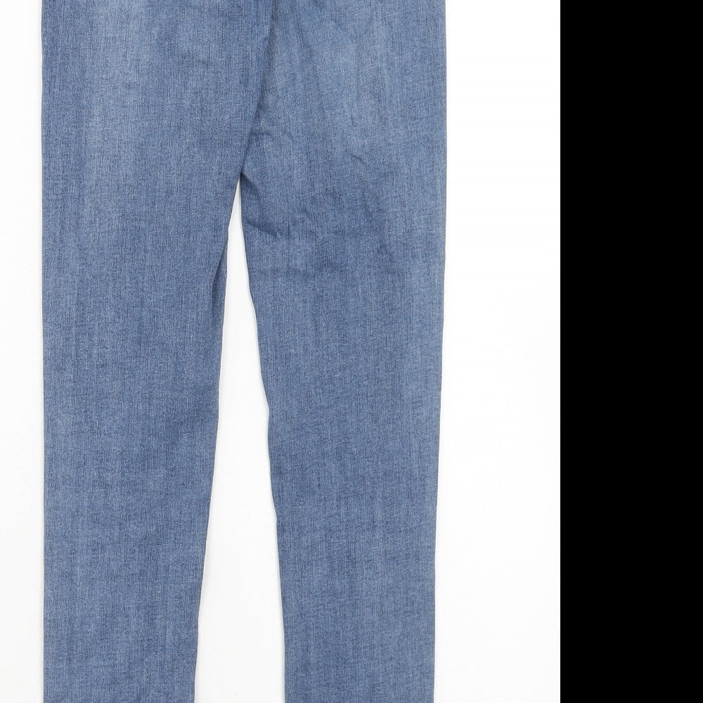 Zara Womens Blue Cotton Skinny Jeans Size 6 Regular Zip