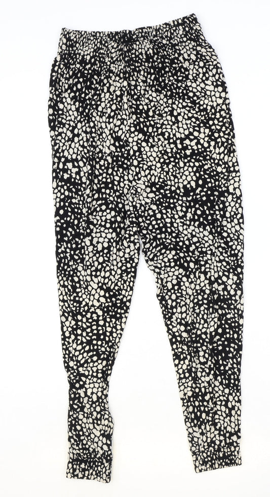 Womens UK Size S H&M Regular Fit Harem Black Trousers