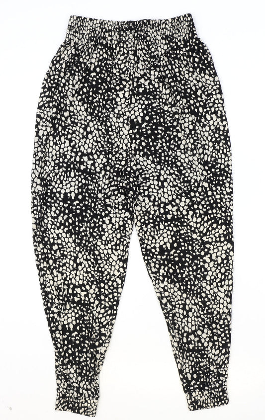 Womens UK Size S H&M Regular Fit Harem Black Trousers